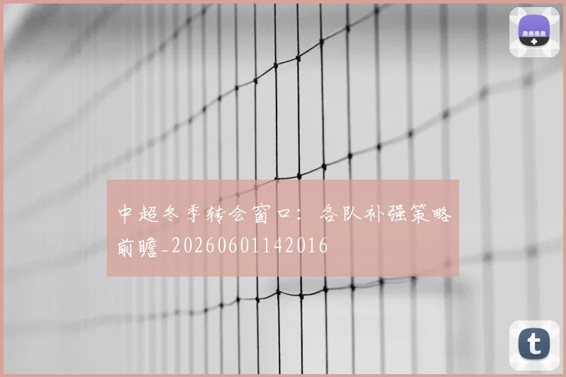 中超冬季转会窗口:各队补强策略前瞻_20260601142016